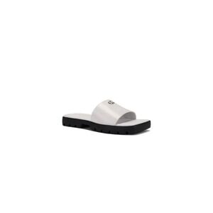 Coach Essie Slide White Leather Lug Sole Square Toe Sandals 5B Womens